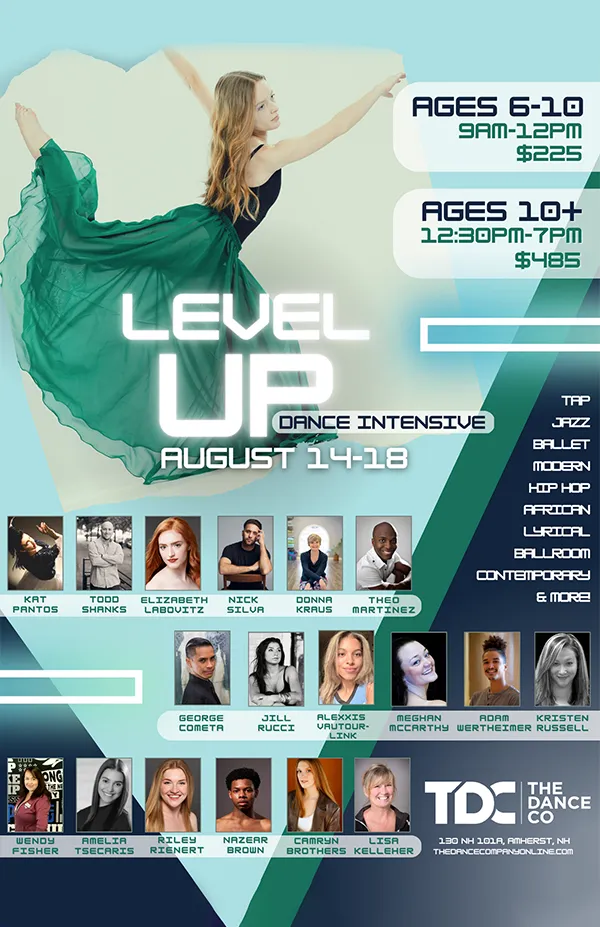 The Dance Company NH summer intensive level up flyer